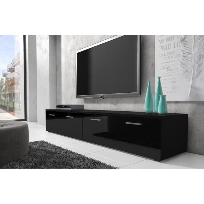 AB0019B TABLE TV ENSEMBLE MEUBLE TV + TABLE BASSE NOIR BLANC AB0019