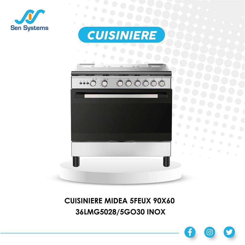 90X60I CUISINIERE MIDEA 5FEUX 90X60 36LMG5028/5GO30 INOX